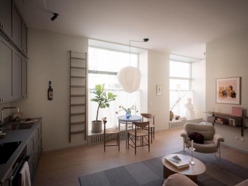 Интерьер скандинавской квартиры - студии 43 м 2 в доме начала 20 века. 06