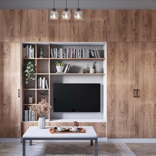 Стильный и простой интерьер квартиры - студии площадью 22 м с элементами лофта. 02