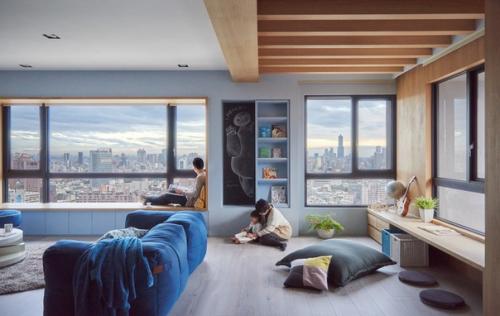 Blue and Glue: семейные апартаменты с потрясающим видом из окон гостиной // 03. 06