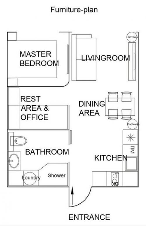 Стильный интерьер квартиры площадью 39 кв. 09