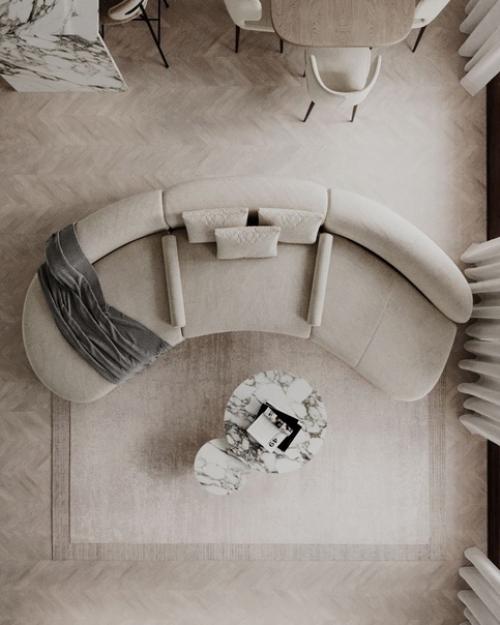 Кухня - гостиная из дизайн проекта, который мы делаем для молодого человека. 01