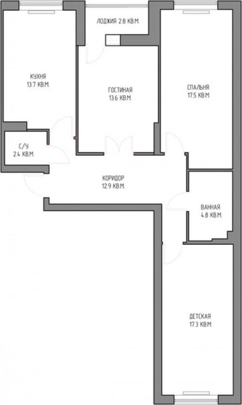 Дизайн - проект квартиры для семьи с ребенком. 08