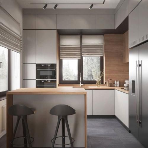 Пастельные оттенки бежевого в сочетании с деревянными элементами, отсутствие ярких акцентов, умеренность декора, продуманное освещение. 06