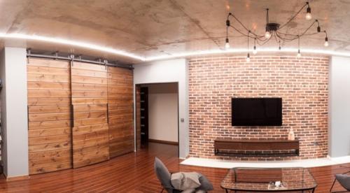 Занятное решение для интерьера в индустриальном стиле в минской квартире. 01