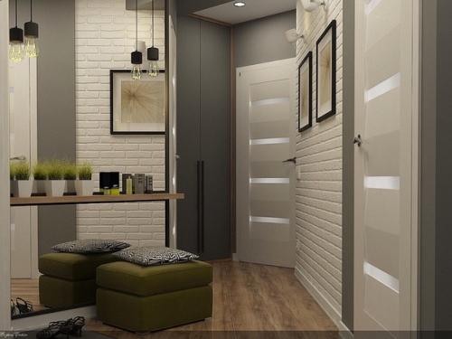 Дизайн квартиры в 50 метров, серый цвет и дерево. 07