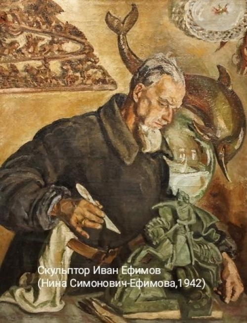 Буква Е.  Ефимовы Иван Семёнович (1878-1959) и Нина Яковлевна Симонович - Ефимова (1877-1948). 02