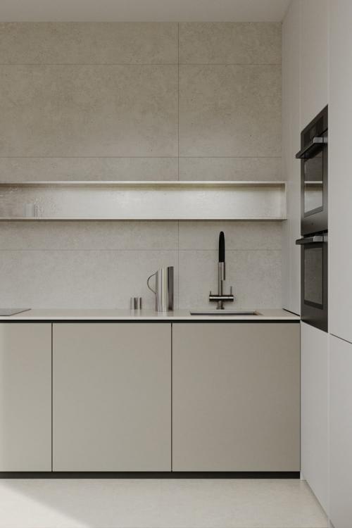 Светлый проект 1-комнатной квартиры нестандартной планировки 53 м 2 в Москве. 08