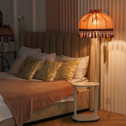 Почему торшеры и настольные светильники из фарфора с абажурами Пыльная Роза с кистями стали любимцами наших покупателей? 07