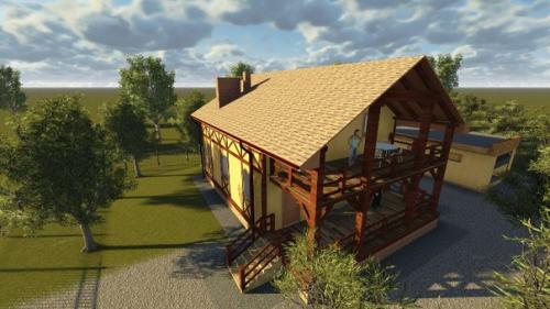 Проект загородного дома Фахверк - немецкая изысканность. 01