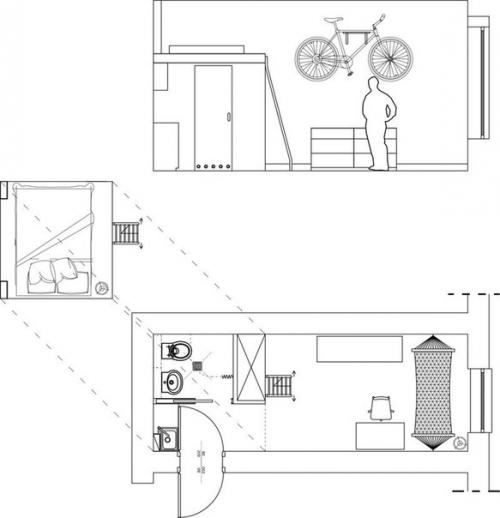 Польский дизайнер Шимон ханцзар (Szymon Hanczar) разработал мега - функциональный дизайн интерьера маленькой квартиры в городе Вроцлав (Польша. 08