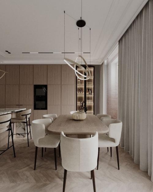 Кухня - гостиная из дизайн проекта, который мы делаем для молодого человека. 03