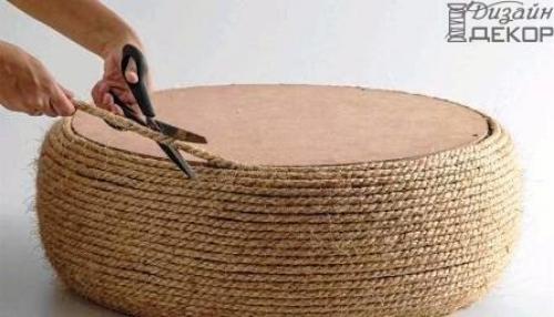 Дачный пуф своими руками и из подручных материалов? 08