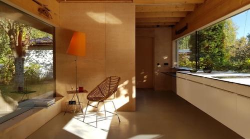 Дача своими руками: фанера снаружи и внутри, наливные полы, листовой пластик HPL на фасаде. 08