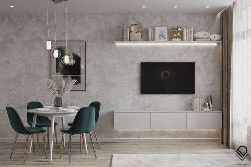 В такую кухню - гостиную хочется приглашать друзей на воскресный изысканный ужин. 02