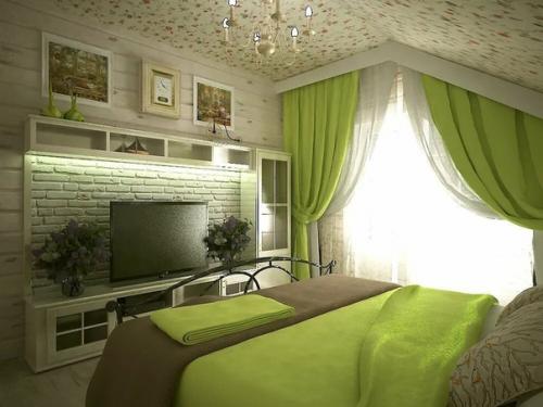 Спальня в зеленых тонах. 01 Спальня в зеленых тонах. 01