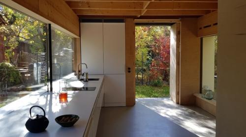 Дача своими руками: фанера снаружи и внутри, наливные полы, листовой пластик HPL на фасаде. 06