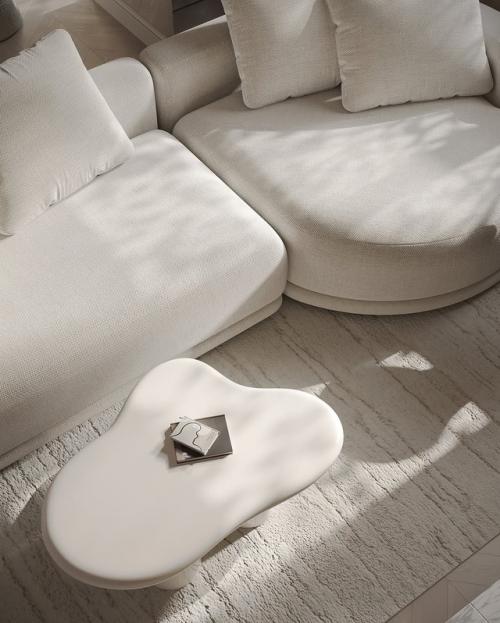 Гостиная - это сочетание французской классики и минимализма: светлая палитра, архитектурные линии и внимание к деталям. 01