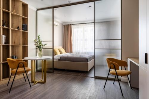 Интерьер квартиры - студии 29 м 2 в ЖК любовь и голуби в Москве. 03