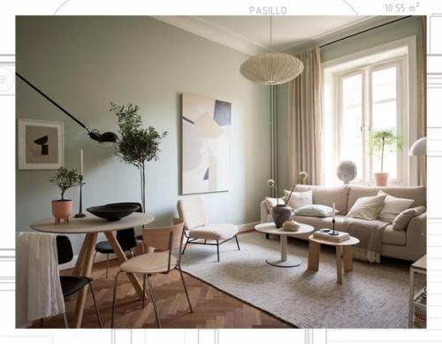 Маленькая двушка в пастельных тонах в Швеции (46 кв. 04