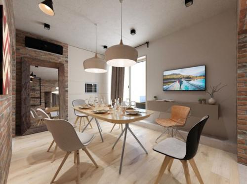 Лофт - интерьер кухни - гостиной нестандартной формы. 03