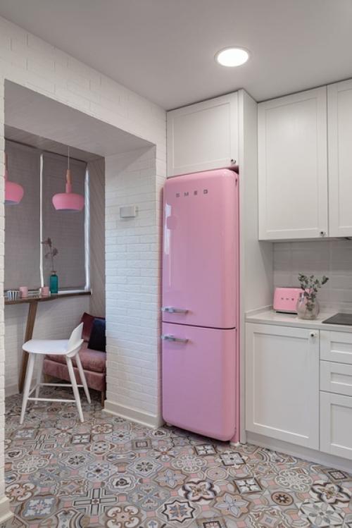 Дизайн кухни гостиной с присоединённой лоджией специфичненько. 03