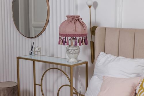 Почему торшеры и настольные светильники из фарфора с абажурами Пыльная Роза с кистями стали любимцами наших покупателей? 02