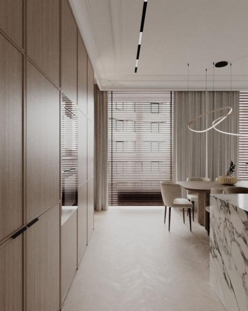 Кухня - гостиная из дизайн проекта, который мы делаем для молодого человека. 05