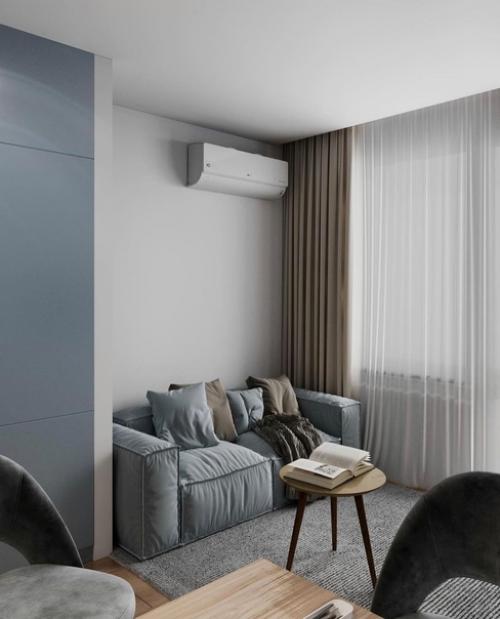 Стильный интерьер однокомнатной квартиры, площадью 45 кв. 01