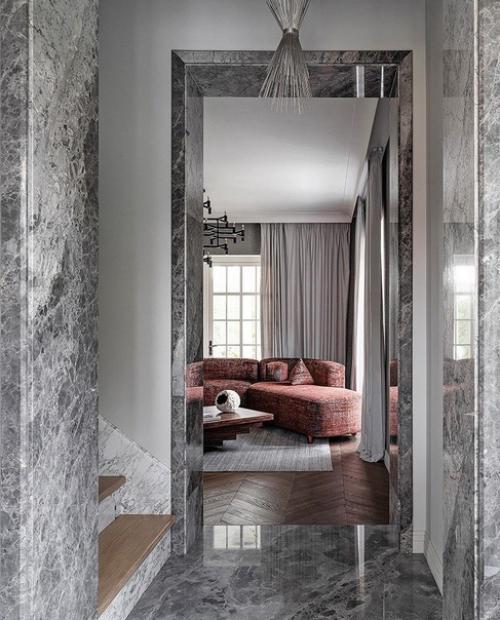 Дизайнер Евгения евинзон использовала выразительную палитру природных материалов для создания интерьера загородного дома. 01