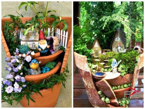 Сад в разбитом горшке своими руками. 01