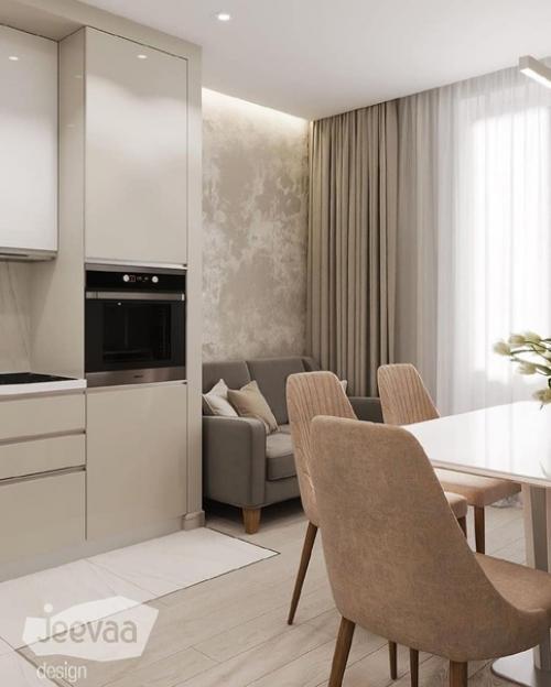 Два варианта обустройства кухни - гостиной. 06