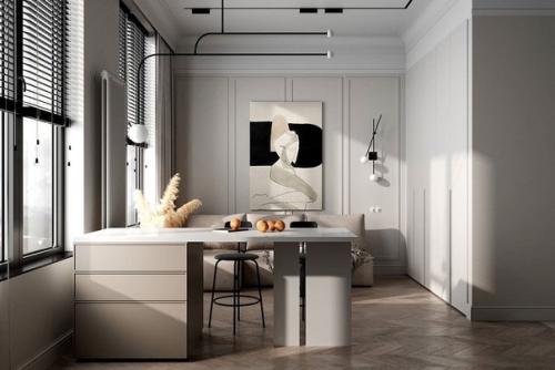 Дизайн - проект студии в стиле современной классики. 02