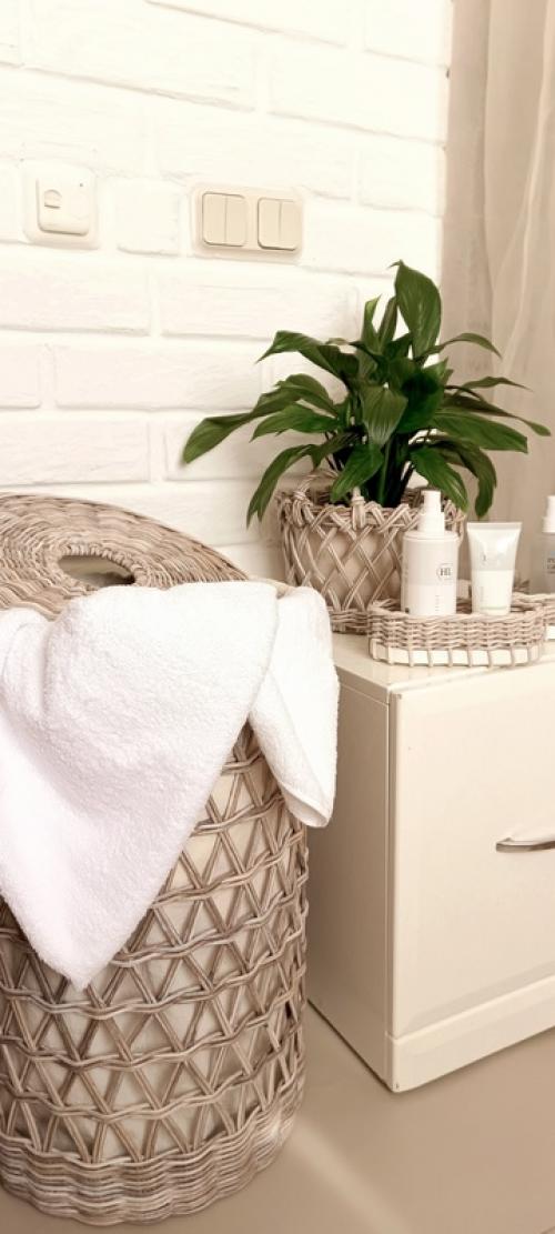 Корзина для хранения белья в ванной комнате, пледов и подушек в спальне, а может игрушек в детской. 06