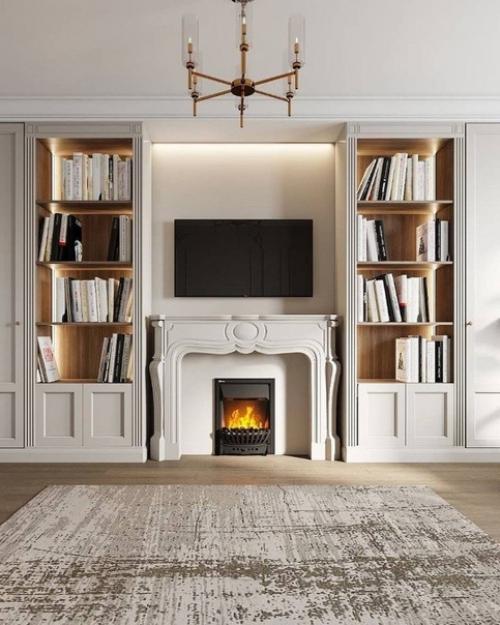 Два варианта гостиной, в светлых и тёмных тонах. 02