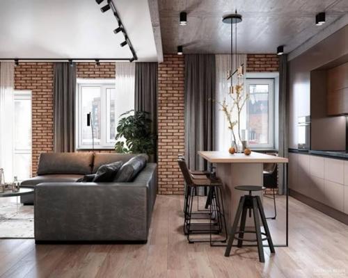 Индустриальный стиль возник в середине 20 века, когда старые фабрики и склады начали переоборудовываться в жилые помещения. 01