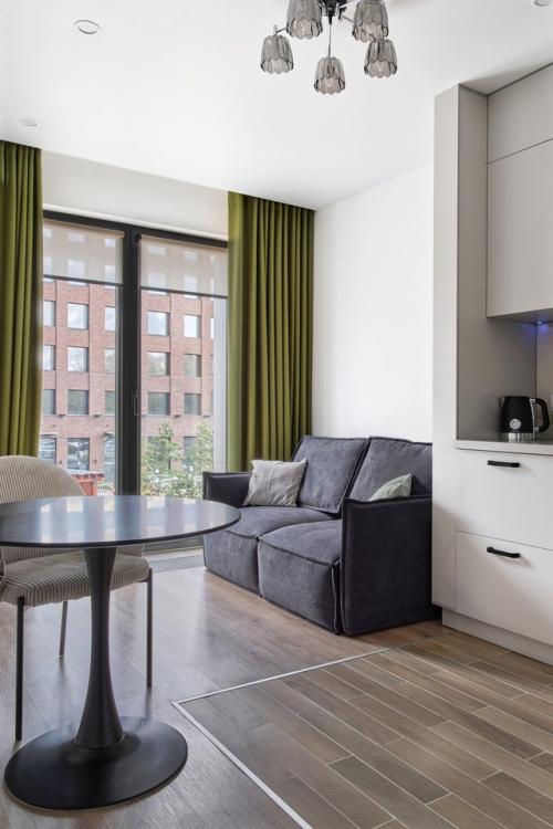 Лаконичный интерьер маленькой однушки всего 28 м 2 в ЖК баланс в Москве. 03