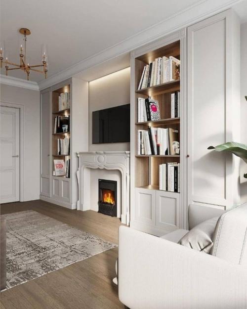 Два варианта гостиной, в светлых и тёмных тонах. 03