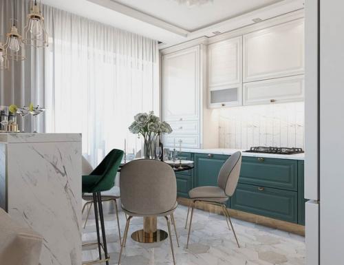 Какое красивое пространство кухни - гостиной. 01