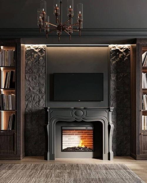 Два варианта гостиной, в светлых и тёмных тонах. 06