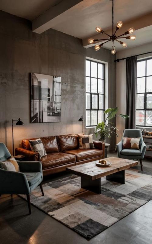 Индустриальный стиль возник в середине 20 века, когда старые фабрики и склады начали переоборудовываться в жилые помещения. 02