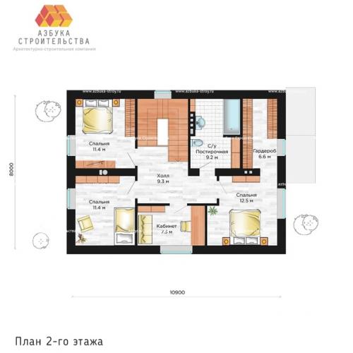 Популярный проект дома из газобетона DD - 145. 03