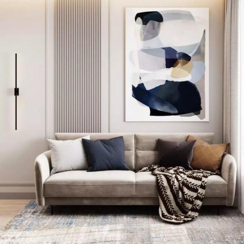 Интерьер кухни - гостиной в минималистичном стиле. 04