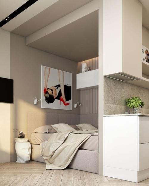 Проeкт кваpтиры 28 м 2 для дeвушки. 04