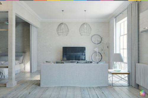 Как оригинально оформить студию 49 кв. 02