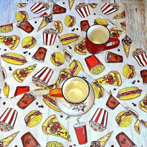 Наборы полотенец и фартуков Фаст - фуд. 05