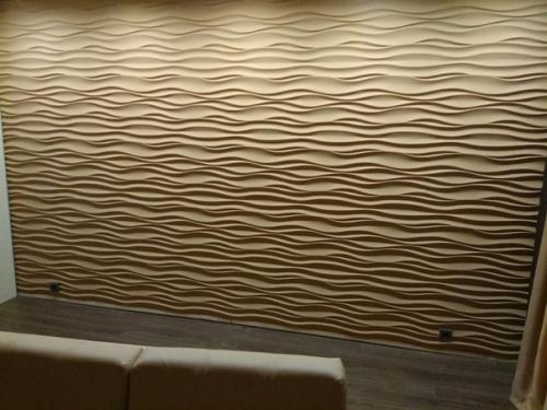 Делали ремонт в гостиной и решили с женой отделку стены сделать гипсовыми панелями. 06