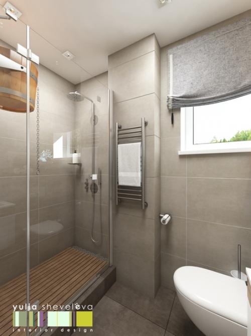 Дизайн интерьера ванной комнаты в загородном доме. 03