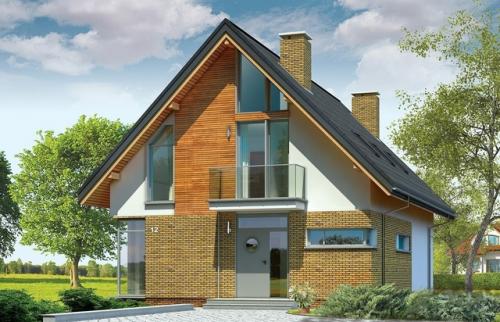 Эскизный проект одноэтажного загородного дома с мансардой. 01