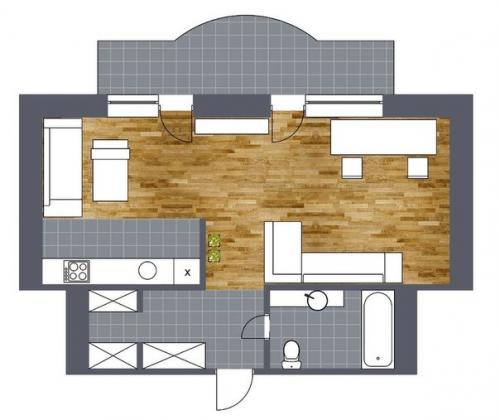 Дизайн интерьера студии в Львове площадью 52 кв. 09 Дизайн интерьера студии в Львове площадью 52 кв. 09