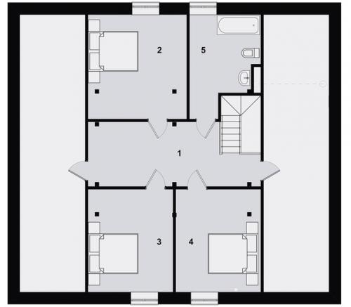 Кубань - проект простого одноэтажного дома 140 кв м с жилым чердаком, для поэтапного освоения от архитектурного бюро инваполис. 04